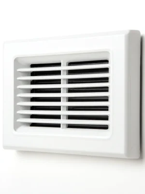 ventilatierooster in witte muur voor luchtcirculatie woning