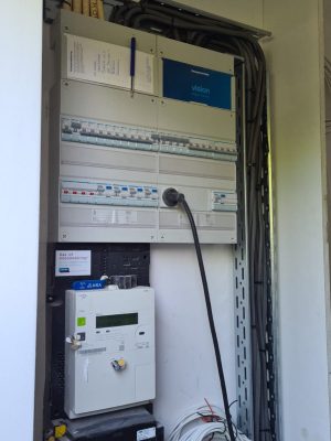 meterkast met groepenkast en elektrische installatie